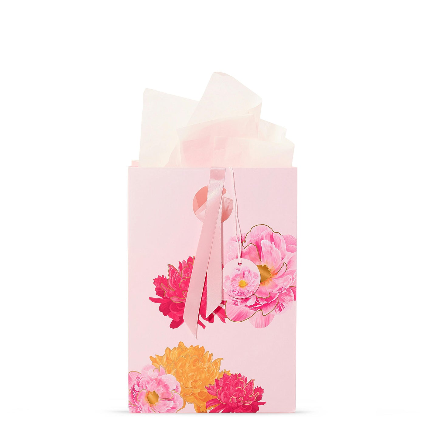 Pink Peony  Floral Gift Bag